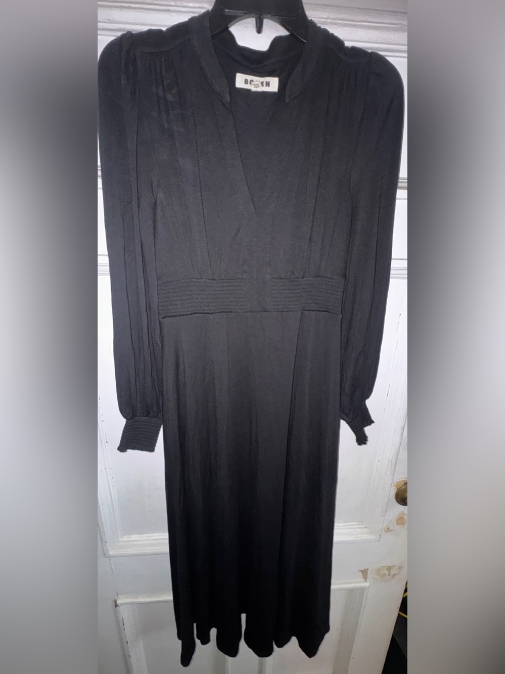Boden Black V-Neck Long-Sleeve Midi Dress - Picture 6 of 9
